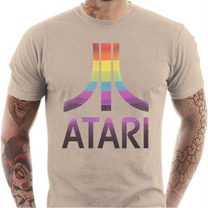 T-shirt geek homme - ATARI logo vintage - Couleur Sable - Taille S