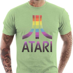 T-shirt geek homme - ATARI logo vintage - Couleur Tilleul - Taille S