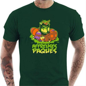 T-shirt geek homme - Affreuses Pâques - Couleur Vert Bouteille - Taille S