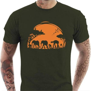 T-shirt geek homme - Africa Wars - Couleur Army - Taille S
