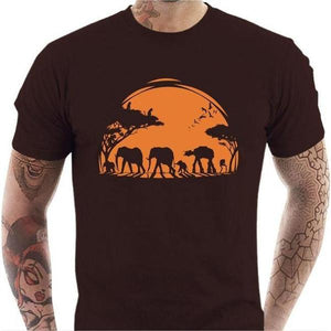 T-shirt geek homme - Africa Wars - Couleur Chocolat - Taille S
