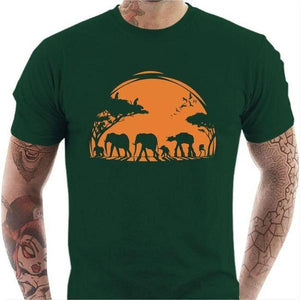 T-shirt geek homme - Africa Wars - Couleur Vert Bouteille - Taille S