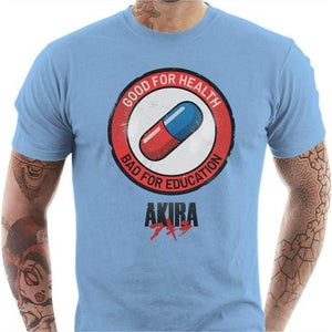 T-shirt geek homme - Akira Pilule - Couleur Ciel - Taille S