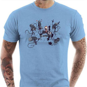 T-shirt geek homme - Alien Party - Couleur Ciel - Taille S
