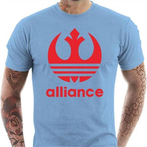 T-shirt geek homme - Alliance VS Adidas - Couleur Ciel - Taille S