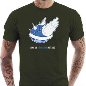 T-shirt geek homme - Arme de distraction massive - Couleur Army - Taille S