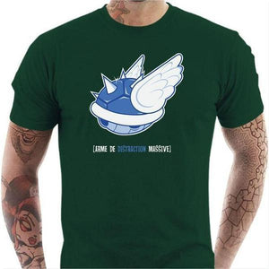 T-shirt geek homme - Arme de distraction massive - Couleur Vert Bouteille - Taille S
