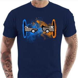 T-shirt geek homme - Back to the Portal - Couleur Bleu Nuit - Taille S