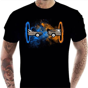 T-shirt geek homme - Back to the Portal - Couleur Noir - Taille S