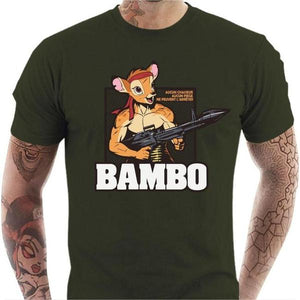 T-shirt geek homme - Bambo Bambi - Couleur Army - Taille S