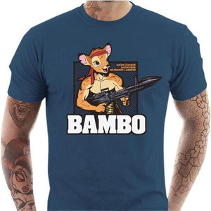 T-shirt geek homme - Bambo Bambi - Couleur Bleu Gris - Taille S