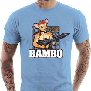 T-shirt geek homme - Bambo Bambi - Couleur Ciel - Taille S