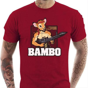 T-shirt geek homme - Bambo Bambi - Couleur Rouge Tango - Taille S
