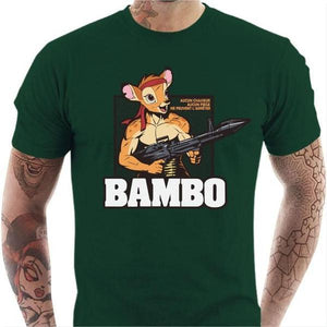 T-shirt geek homme - Bambo Bambi - Couleur Vert Bouteille - Taille S