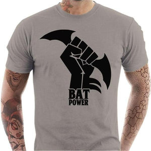 T-shirt geek homme - Bat Power - Couleur Gris Clair - Taille S