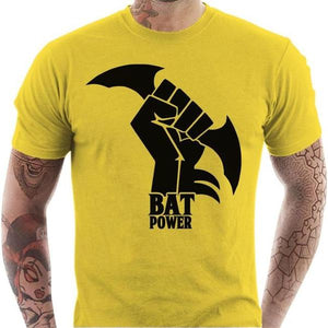 T-shirt geek homme - Bat Power - Couleur Jaune - Taille S