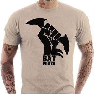 T-shirt geek homme - Bat Power - Couleur Sable - Taille S