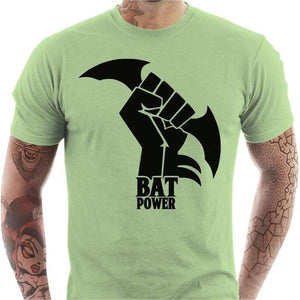T-shirt geek homme - Bat Power - Couleur Tilleul - Taille S