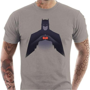 T-shirt geek homme - Batman Love - Couleur Gris Clair - Taille S