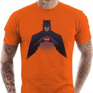 T-shirt geek homme - Batman Love - Couleur Orange - Taille S