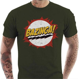 T-shirt geek homme - Bazinga - Couleur Army - Taille S