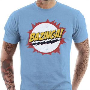 T-shirt geek homme - Bazinga - Couleur Ciel - Taille S