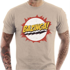 T-shirt geek homme - Bazinga - Couleur Sable - Taille S