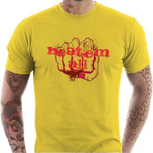 T-shirt geek homme - Beat'em all - Couleur Jaune - Taille S