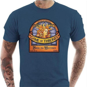 T-shirt geek homme - Bière du Westeros Games of Throne - Couleur Bleu Gris - Taille S