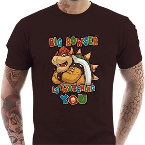 T-shirt geek homme - Big Bowser - Couleur Chocolat - Taille S