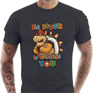 T-shirt geek homme - Big Bowser - Couleur Gris Foncé - Taille S