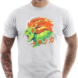 T-shirt geek homme - Blanka Street Fighter - Couleur Blanc - Taille S