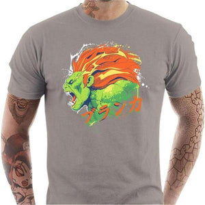 T-shirt geek homme - Blanka Street Fighter - Couleur Gris Clair - Taille S