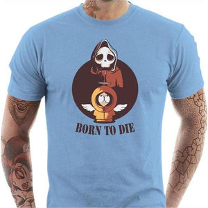 T-shirt geek homme - Born To Die - Couleur Ciel - Taille S