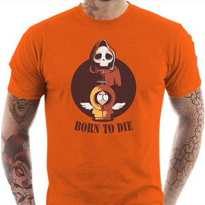 T-shirt geek homme - Born To Die - Couleur Orange - Taille S