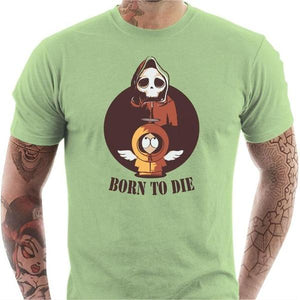 T-shirt geek homme - Born To Die - Couleur Tilleul - Taille S