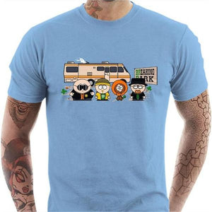 T-shirt geek homme - Breaking Park - Couleur Ciel - Taille S
