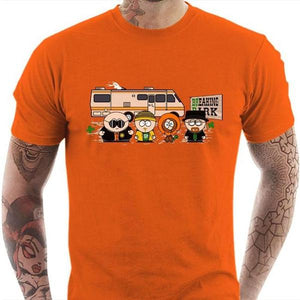 T-shirt geek homme - Breaking Park - Couleur Orange - Taille S