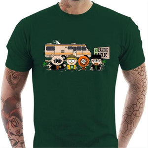 T-shirt geek homme - Breaking Park - Couleur Vert Bouteille - Taille S