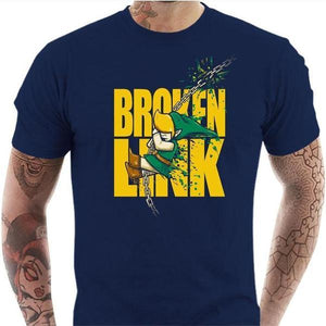 T-shirt geek homme - Broken Link - Couleur Bleu Nuit - Taille S
