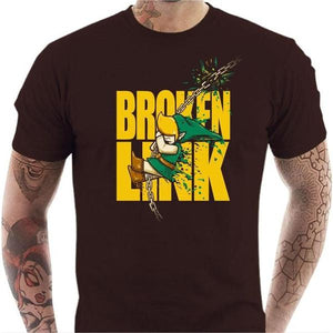 T-shirt geek homme - Broken Link - Couleur Chocolat - Taille S