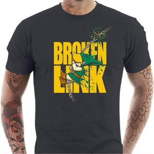 T-shirt geek homme - Broken Link - Couleur Gris Foncé - Taille S