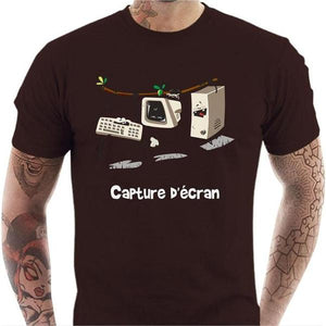 T-shirt geek homme - Capture d'écran - Couleur Chocolat - Taille S