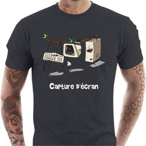 T-shirt geek homme - Capture d'écran - Couleur Gris Foncé - Taille S