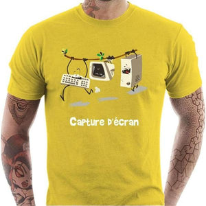 T-shirt geek homme - Capture d'écran - Couleur Jaune - Taille S
