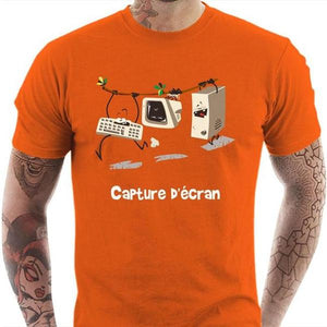 T-shirt geek homme - Capture d'écran - Couleur Orange - Taille S