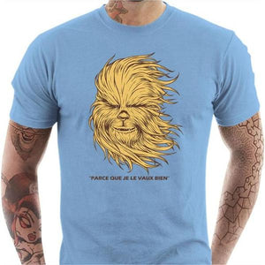 T-shirt geek homme - Chewboréal - Couleur Ciel - Taille S