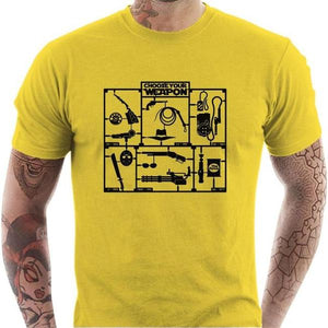 T-shirt geek homme - Choose your weapon - Couleur Jaune - Taille S