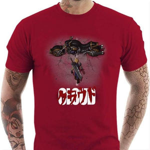 T-shirt geek homme - Cloud X Akira - Couleur Rouge Tango - Taille S