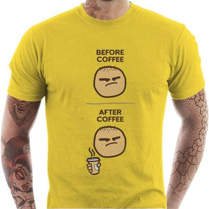 T-shirt geek homme - Coffee - Couleur Jaune - Taille S